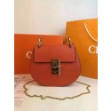 Imitation Chloe Drew Shoulder Bags Calfskin Leather 2709 Orange HV10170VO34
