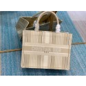 Imitation DIOR BOOK TOTE Beige Stripes Embroidery M1287Z HV04542AI36