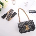 Imitation Dioraddict bag in black Dior Oblique jacquard canvas calfskin leather M042 HV01394zn33