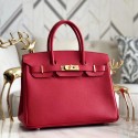 Imitation Fashion Hermes original Epsom Leather HB35O red&gold Metal HV03183kd19