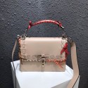 Imitation FENDI Kan I Leather Shoulder Bag 13136 Light apricot HV01474Nj42