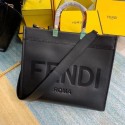 Imitation FENDI SUNSHINE MEDIUM black leather shopper 8BH386A HV01253ye39