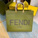 Imitation FENDI SUNSHINE MEDIUM green leather shopper 8BH386A HV10777Xr29