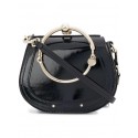 Imitation High Quality CHLOE Small Nile patent leather bracelet bag 3E1302 black HV05492HH94