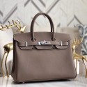 Imitation High Quality Hermes original Epsom Leather HB35O grey&silver Metal HV04397HH94