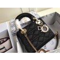 Imitation High Quality MINI LADY DIOR SATIN BAG M424 black HV04507Bo39