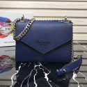 Imitation Prada Monochrome Saffiano leather bag 1BD127 blue HV09283ye39