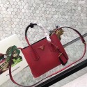 Imitation prada small saffiano lux tote original leather bag bn2754 red&black HV10017AI36