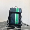 Imitation Prada Technical fabric and leather backpack 2VZ135 black&green HV06999EY79