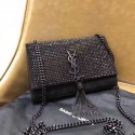 Imitation SAINT LAURENT leather shoulder bag Y552024 black HV08201Dl40