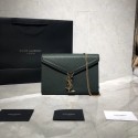 Imitation YSL CASSANDRA MONOGRAM CLASP BAG IN GRAIN DE POUDRE EMBOSSED LEATHER Y582334 Green HV04315sJ18