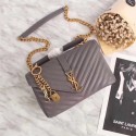 Imitation YSL Flap Bag Calfskin Leather 26611 gray HV03082AI36