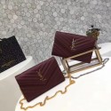 Imitation Yves Saint Laurent WOC Caviar leather Shoulder Bag 1003 Wine HV02182uq94