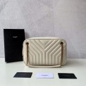 Knockoff AAAAA Yves Saint Laurent Calfskin Leather Shoulder Bag Y625386 white HV00733Jc39