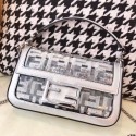 Knockoff Best FENDI BAGUETTE MON TRESOR PU Mini Shoulder Bag 8BR771A white HV11190sm35