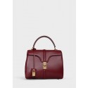 Knockoff CELINE SMALL 16 BAG IN SATINATED CALFSKIN 188003 Burgundy HV04042JF45