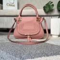 Knockoff Chloe Marcie original Cowhide Tote Bag 166320 pink HV09490Ez66