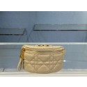 Knockoff DETACHABLE DIOR CARO HALF-MOON COIN PURSE S5033U Beige HV09522cS18