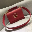 Knockoff Fendi Calfskin Leather Flap Shoulder Bag 6695 red HV08097ch31