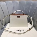 Knockoff Fendi PEEKABOO ISEEU EAST-WEST leather bag 8BN323A white HV04017WW40