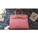 Knockoff Hermes Birkin 35cm tote bag litchi leather H35 cherry HV06967cS18