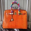 Knockoff Hermes Birkin Tote Bag Croco Leather BK35 orange HV02050tU76