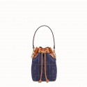 Knockoff High Quality FENDI MON TRESOR Mini bag in blue canvas 8BS010 HV00151Lg12