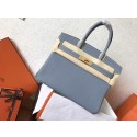 Knockoff High Quality Hermes Birkin 35CM Tote Bag Original Togo Leather BK35 Sky blue HV11466Lg12