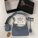 Knockoff High Quality Prada Re-Edition nylon shoulder bag 1BH204 light blue HV08565FA65