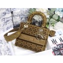 Knockoff MEDIUM LADY D-LITE BAG Brown Cannage Embroidered Velvet M0565OW HV02622ch31