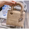 Knockoff MEDIUM LADY D-LITE BAG Cannage Embroidery M0565OREY Beige HV00436iV87