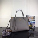 Knockoff Prada calf leather bag 1BA157 grey HV02954Bt18