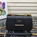 Knockoff Prada Sidonie leather shoulder bag 1BD184 Black HV06207WW40