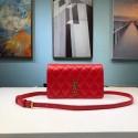 Knockoff SAINT LAURENT Angie quilted leather shoulder bag 568906 red HV10991fY84