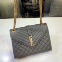 Knockoff SAINT LAURENT Medium satchel 487206 grey HV00846iV87