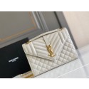 Knockoff Yves Saint Laurent Calfskin Leather 487206 white&gold HV00067ch31