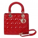 Lady Dior Bag mini Bag D9601 Red Patent Leather Gold HV00235EW67