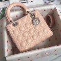 LADY DIOR LAMBSKIN BAG CAL44550 pink&silver-tone metal HV06672iZ66