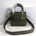 LADY DIOR TOTE BAG IN EMBROIDERED CANVAS C4532 Blackish green HV11765ED90