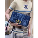 LARGE DIOR CARO BAG Blue Dior Flowers Cannage Denim M9243UJ HV11816xh67