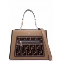 Luxury Fendi KAN I F Brown leather bag 8DH844 brown HV05300UV86