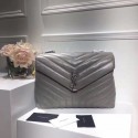 Luxury Replica SAINT LAURENT Loulou Monogram medium quilted leather shoulder bag 74558 grey HV06309vv50