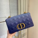 MEDIUM DIOR CARO BAG Soft Cannage Calfskin C8618 blue HV01338Yo25