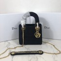 MINI LADY DIOR TOTE BAG IN EMBROIDERED CANVAS C4531 black HV00192io33