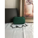 New BOTTEGA VENETA Knot snakeskin-trimmed satin clutch 62548 green HV01671Uf80