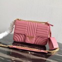 Prada Diagramme medium leather bag 1BD108 pink HV00371Dq89