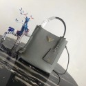 Prada Double Saffiano leather bag 1BA212 grey HV01869hc46