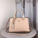 Prada Double Tote Bag Litchi Leather 1579 Light Pink HV00712hI90