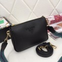 Prada leather shoulder bag 66136 black HV03960TP23