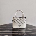 Prada Leather Tress Tote 1BG318 white HV07902cP15